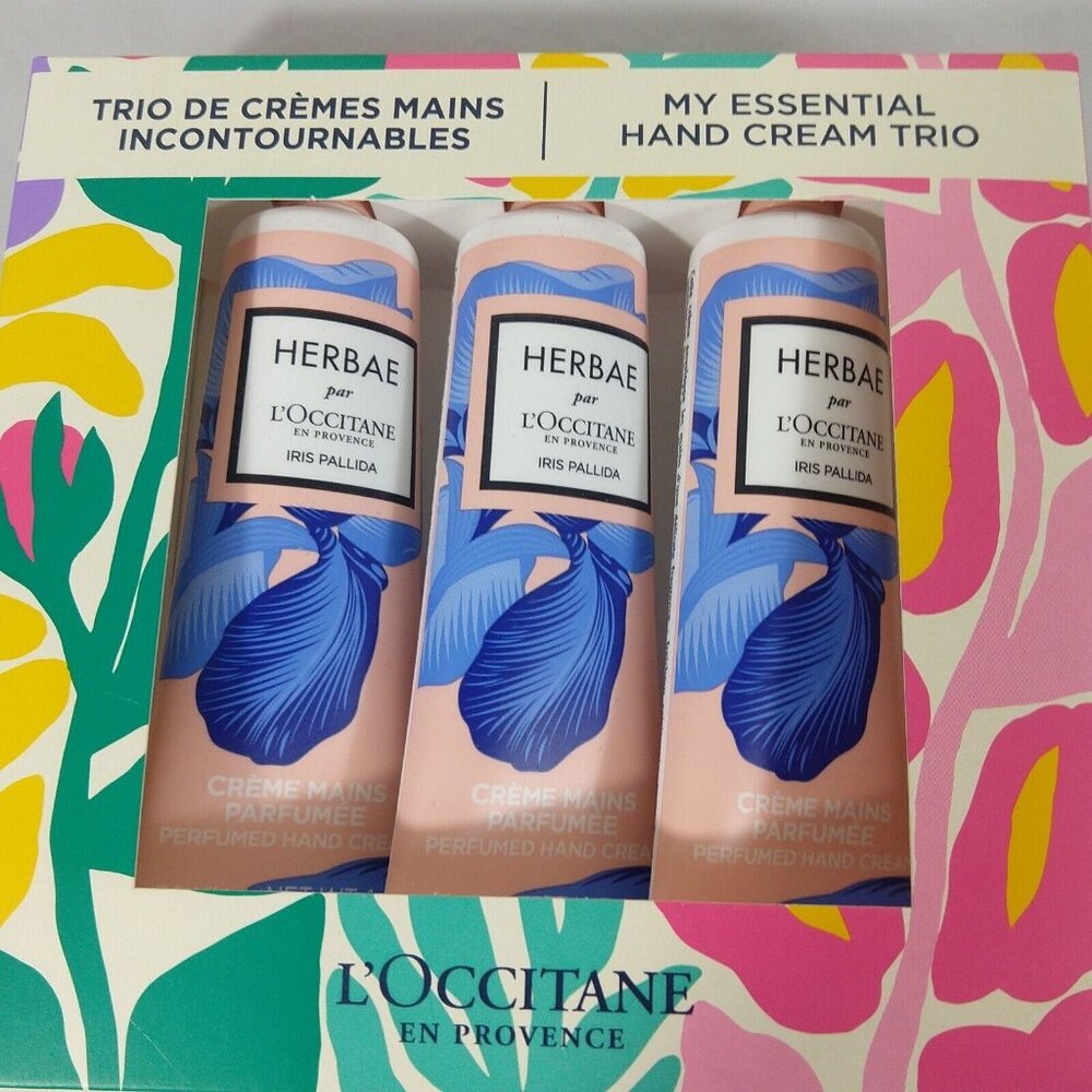 L'Occitane Herbae par Iris Pallida Hand Cream Set 30ML X 3 NIB